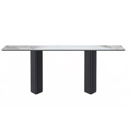 Lior Rectangular Dining Table with Glass/Sintered Stone Tabletop in Steel