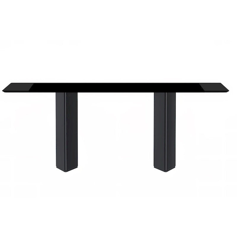 Lior Rectangular Dining Table with Glass/Sintered Stone Tabletop in Steel