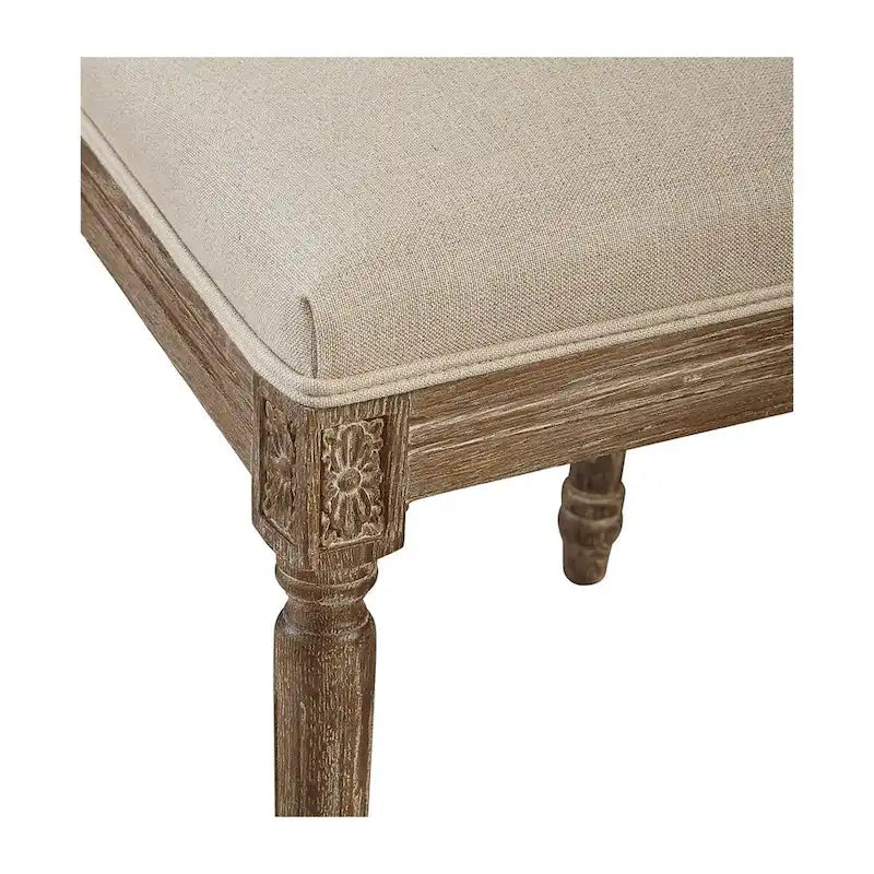 Linen and Cane Oak Dining Chair, Neutral