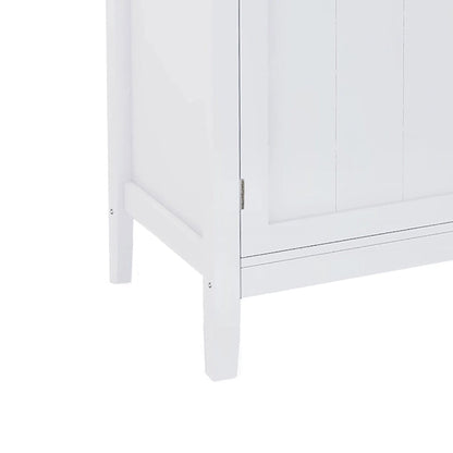 Classic Minimalist Wooden Sideboard with a Cabinet and an Open Storage Compartment