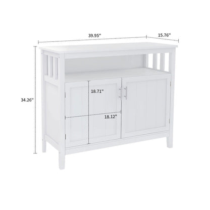 Classic Minimalist Wooden Sideboard with a Cabinet and an Open Storage Compartment