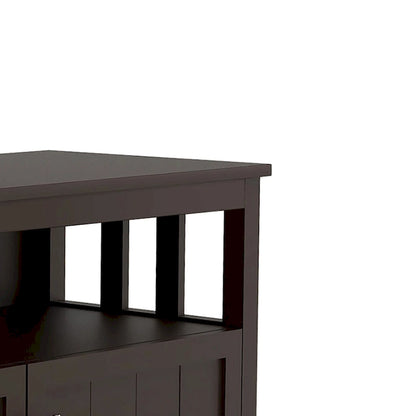 Classic Minimalist Wooden Sideboard with a Cabinet and an Open Storage Compartment