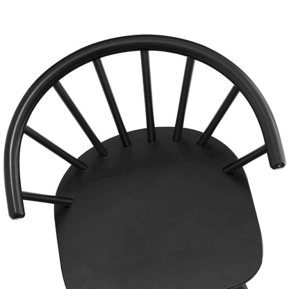 Modern Kitchen Wooden Spindle Back Armless Set of 4 Dining Chairs