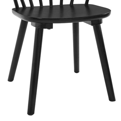 Modern Kitchen Wooden Spindle Back Armless Set of 4 Dining Chairs