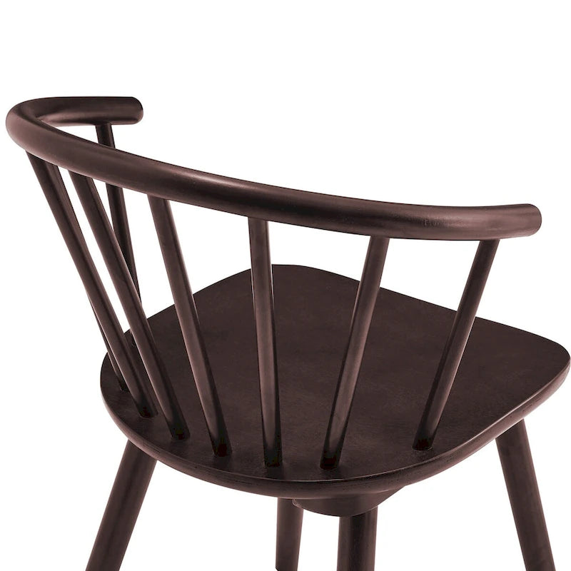 Modern Kitchen Wooden Spindle Back Armless Set of 4 Dining Chairs