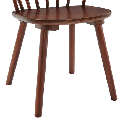 Modern Kitchen Wooden Spindle Back Armless Set of 4 Dining Chairs