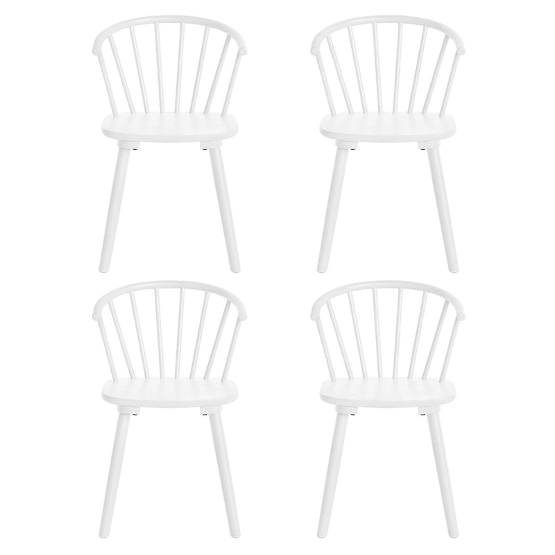 Modern Kitchen Wooden Spindle Back Armless Set of 4 Dining Chairs