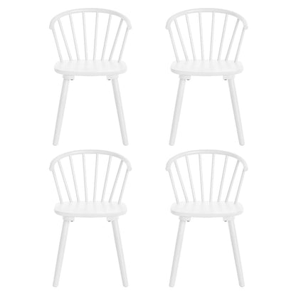Modern Kitchen Wooden Spindle Back Armless Set of 4 Dining Chairs