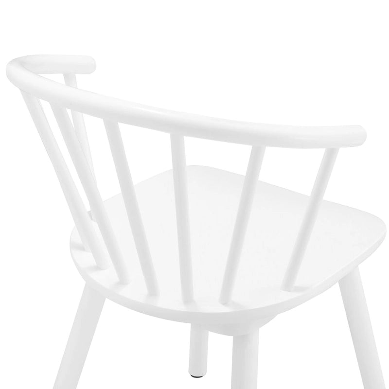 Modern Kitchen Wooden Spindle Back Armless Set of 4 Dining Chairs