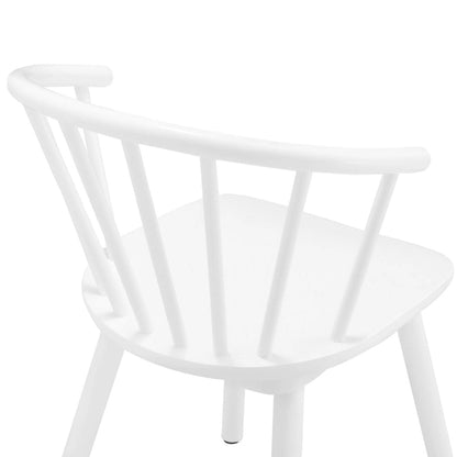 Modern Kitchen Wooden Spindle Back Armless Set of 4 Dining Chairs