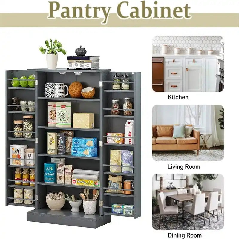 Storage Cabinet with Doors and Adjustable Shelves - 12D x 23.62W x 41H