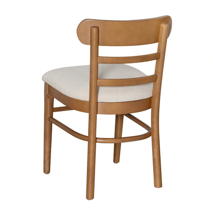 Lochside Brown & Grey Wooden Upholestered Dining Chair Set of 2