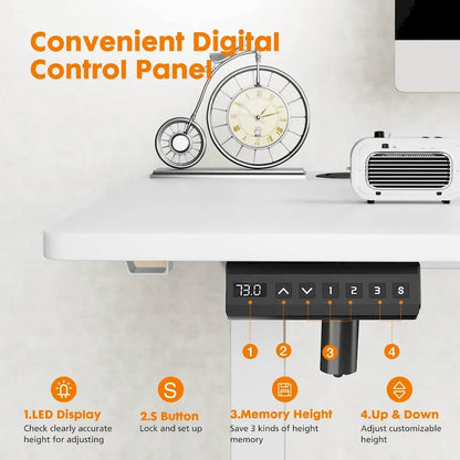 Electric Height Adjustable Standing Desk,Sit to Stand Ergonomic Computer Desk,Black,55 x 24