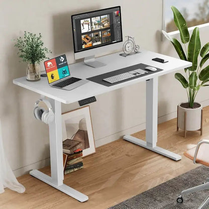 Electric Height Adjustable Standing Desk,Sit to Stand Ergonomic Computer Desk,Black,55 x 24