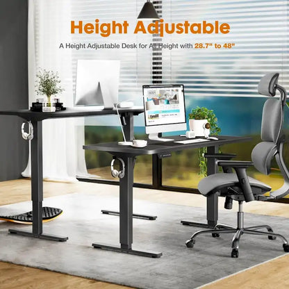 Electric Height Adjustable Standing Desk,Sit to Stand Ergonomic Computer Desk,Black,55 x 24