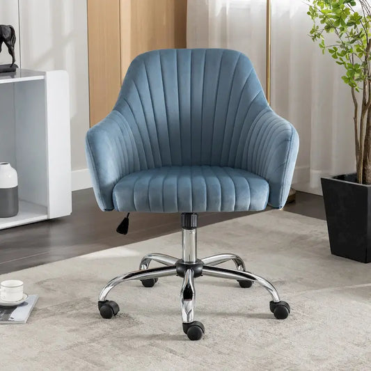Accent chair Modern home office leisure chair with adjustable velvet height and adjustable casters