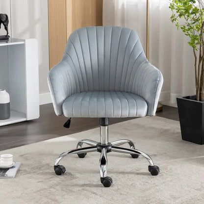 Accent chair Modern home office leisure chair with adjustable velvet height and adjustable casters