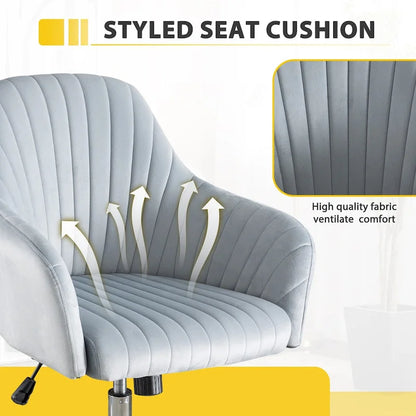 Accent chair Modern home office leisure chair with adjustable velvet height and adjustable casters