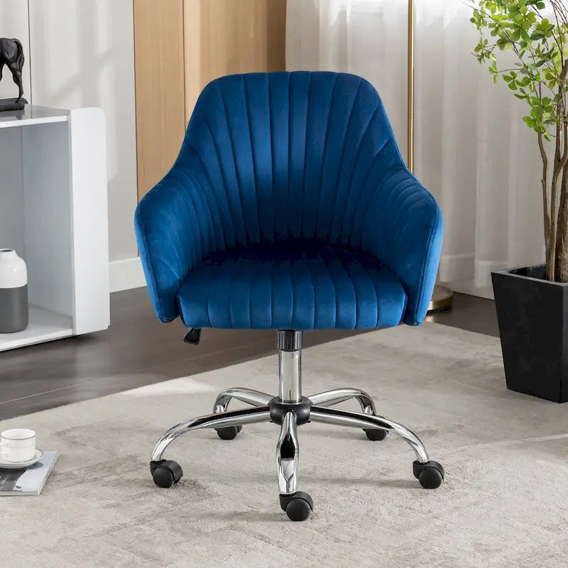 Accent chair Modern home office leisure chair with adjustable velvet height and adjustable casters