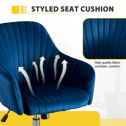 Accent chair Modern home office leisure chair with adjustable velvet height and adjustable casters