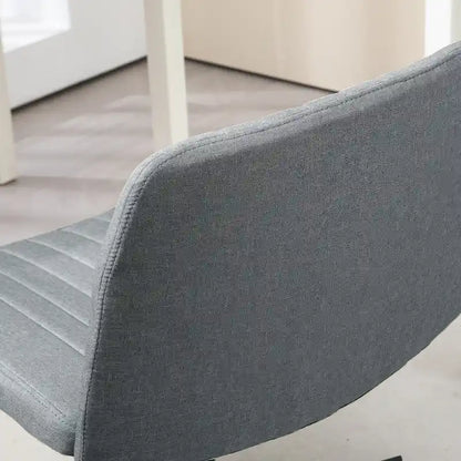 HOMCOM Wide Office Chair, Armless Office Desk Chair, Computer Fabric Vanity Chair with Adjustable Height