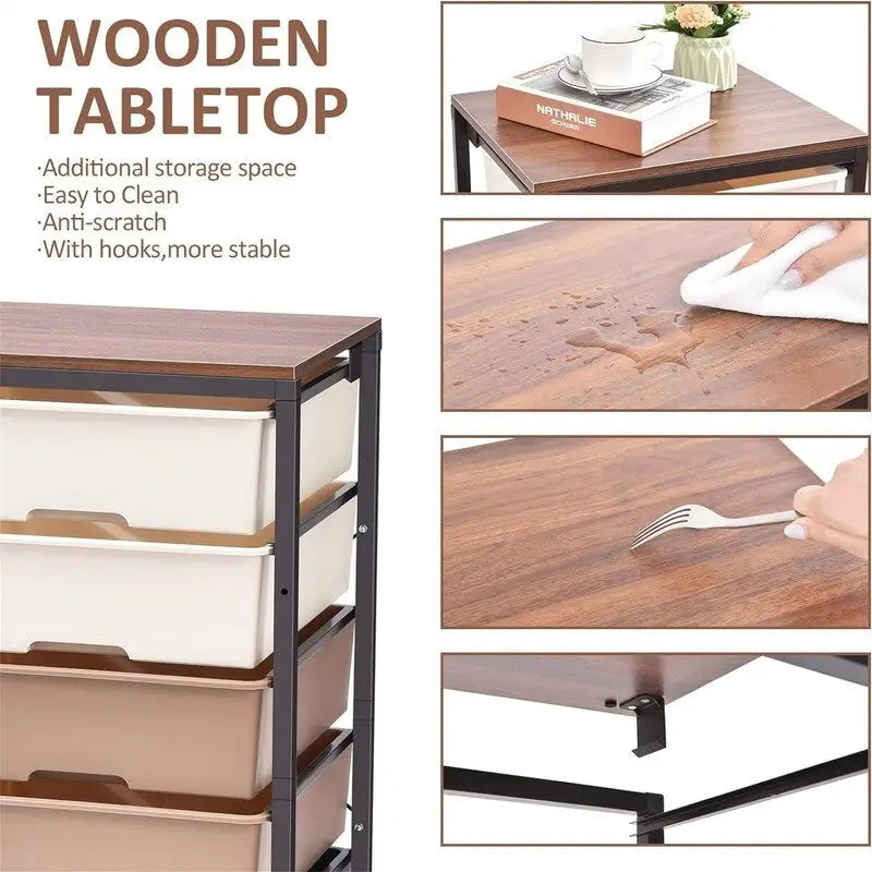 Rolling Storage Cart with 6 Drawers - 12.99D x 16.3W x 34.4H