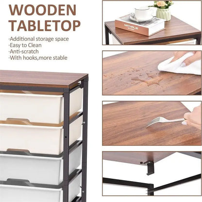 Rolling Storage Cart with 6 Drawers - 12.99D x 16.3W x 34.4H