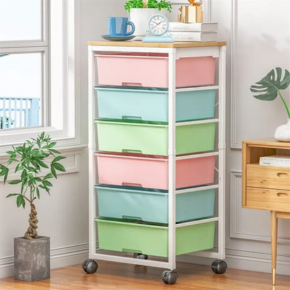 Rolling Storage Cart with 6 Drawers - 12.99D x 16.3W x 34.4H