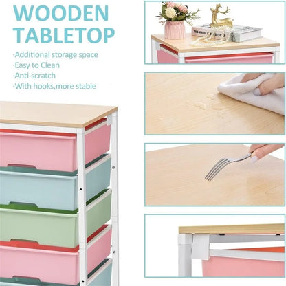 Rolling Storage Cart with 6 Drawers - 12.99D x 16.3W x 34.4H