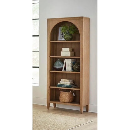 Modern Wood Open Bookcase, Office Shelving, Storage Cabinet, Fully Assembled, Light Brown