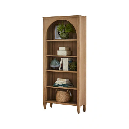 Modern Wood Open Bookcase, Office Shelving, Storage Cabinet, Fully Assembled, Light Brown