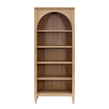 Modern Wood Open Bookcase, Office Shelving, Storage Cabinet, Fully Assembled, Light Brown