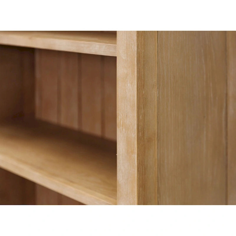 Modern Wood Open Bookcase, Office Shelving, Storage Cabinet, Fully Assembled, Light Brown