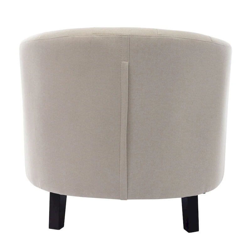 PU Leather Tufted Barrel ChairTub Chair for Living Room Bedroom Club Chairs