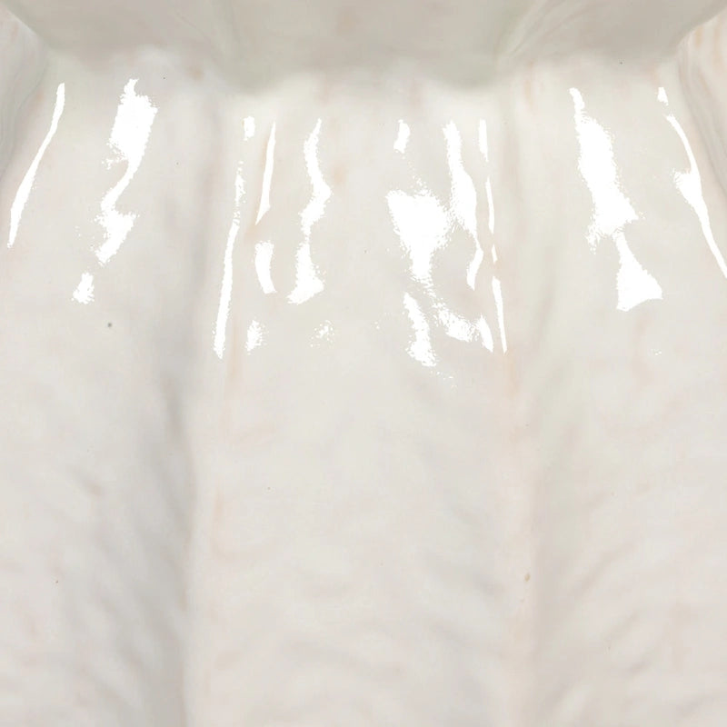 Elegant Sculpted Stoneware Stool - 15.3L x 15.3W x 19.8H