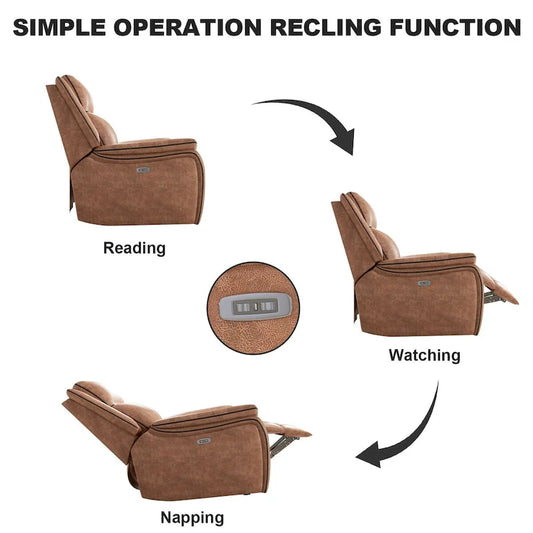 Manual reclining chair with soft and comfortable cushions