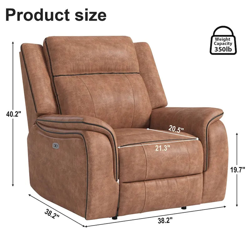 Manual reclining chair with soft and comfortable cushions