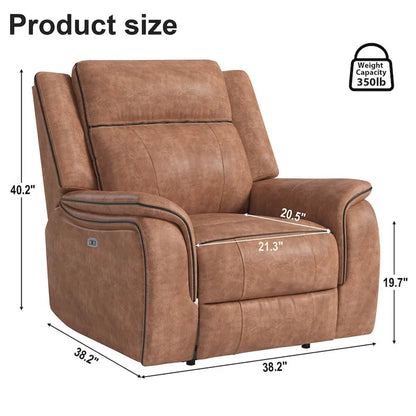 Manual reclining chair with soft and comfortable cushions
