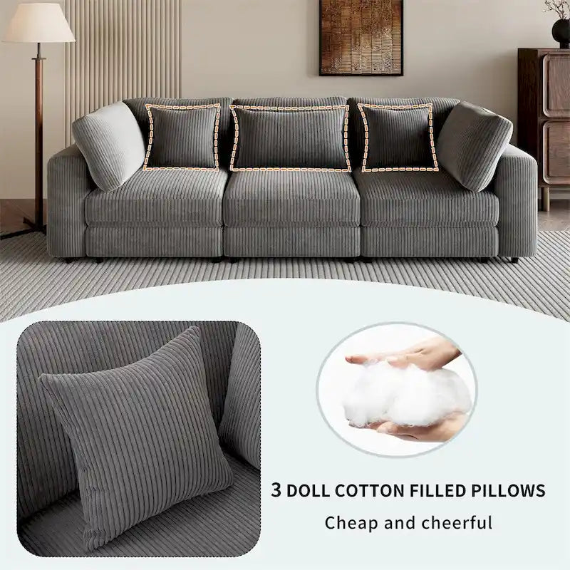 105 3 Seater Sofa with Removable Back Cushions and 5 Pillows