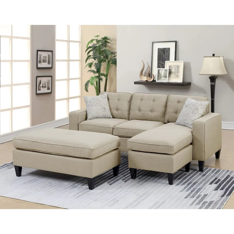 Poundex 3-Pcs Sectional Set