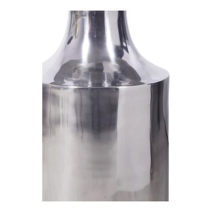 Macari Art Deco Polised Aluminum Accent Table - 14.5W x 14.5D x 21H