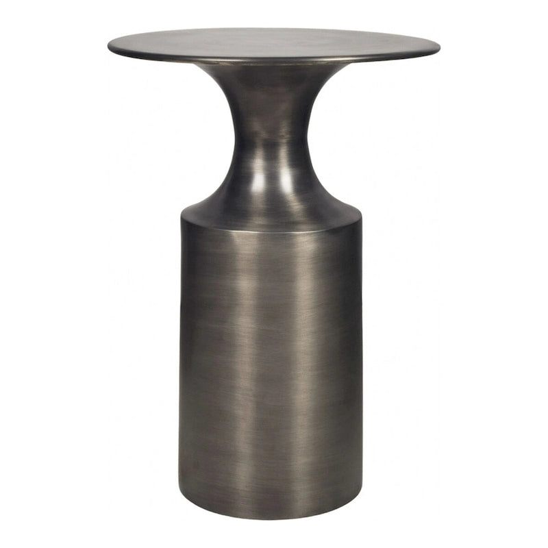 Macari Art Deco Polised Aluminum Accent Table - 14.5W x 14.5D x 21H