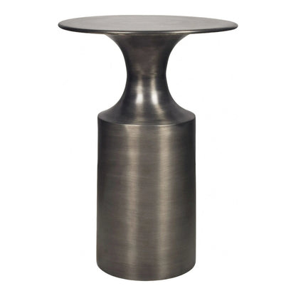 Macari Art Deco Polised Aluminum Accent Table - 14.5W x 14.5D x 21H
