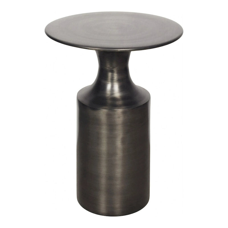Macari Art Deco Polised Aluminum Accent Table - 14.5W x 14.5D x 21H