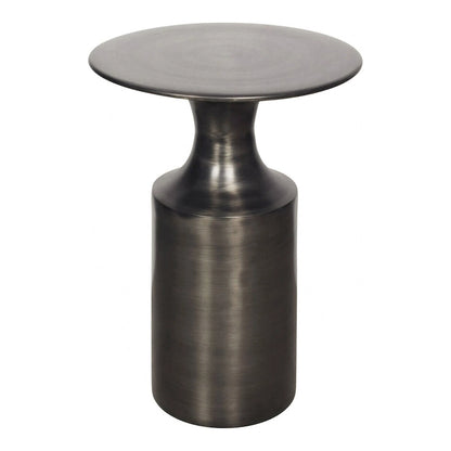 Macari Art Deco Polised Aluminum Accent Table - 14.5W x 14.5D x 21H