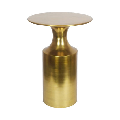 Macari Art Deco Polised Aluminum Accent Table - 14.5W x 14.5D x 21H