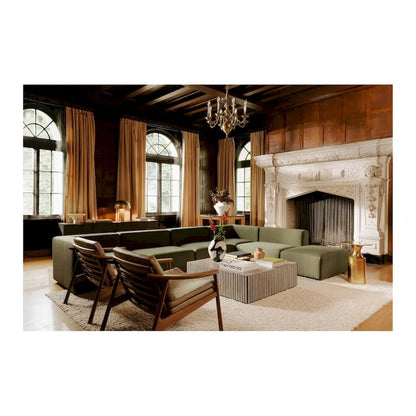 Macari Art Deco Polised Aluminum Accent Table - 14.5W x 14.5D x 21H