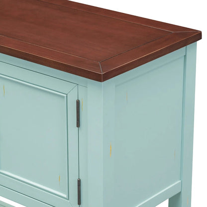 Vintage Console Table with Drawers and Cabinets, Retro Sofa Table for Entryway, Living Room and Hallway