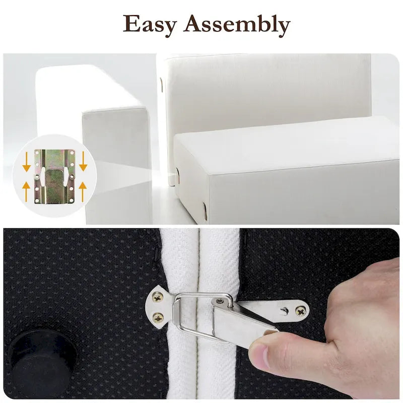 90.56 Slipcovered Modular Cloud Sofa -Loveseat