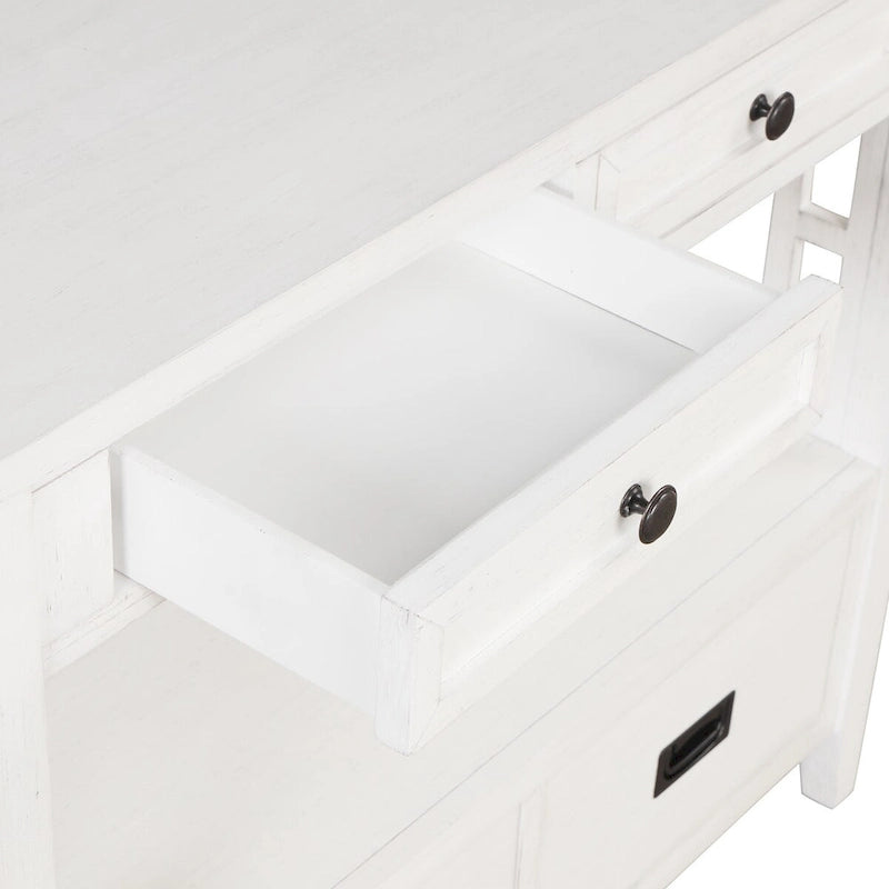 36 Farmhouse Pine Wood Console Table Entry Sofa Table with 4 Drawers & 1 Storage Shelf